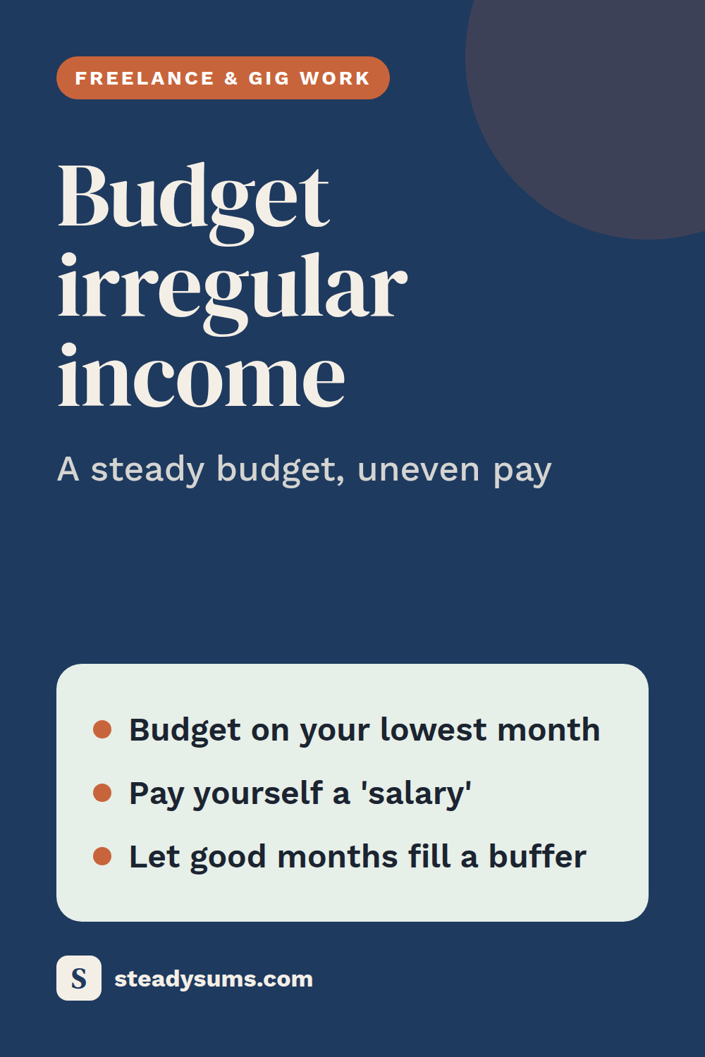 How to budget when your income changes every month