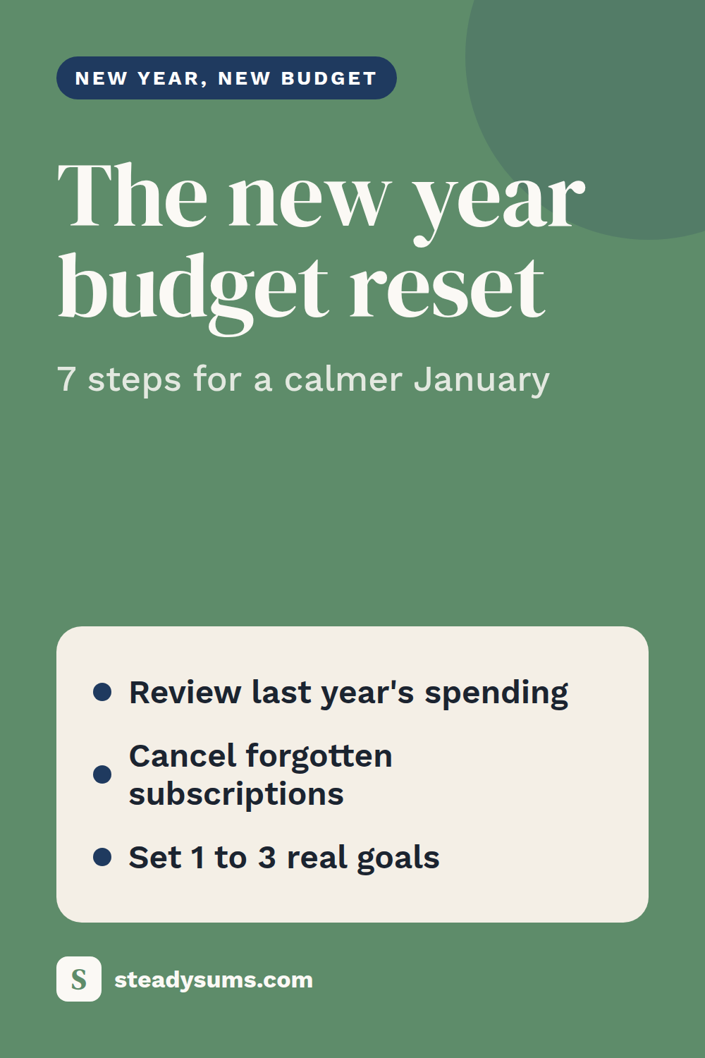 The new year budget reset: 7 steps for a calmer January